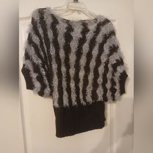 Striped Brown and Gray Women's Sweater